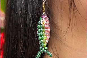 Beaded Fish Earrings