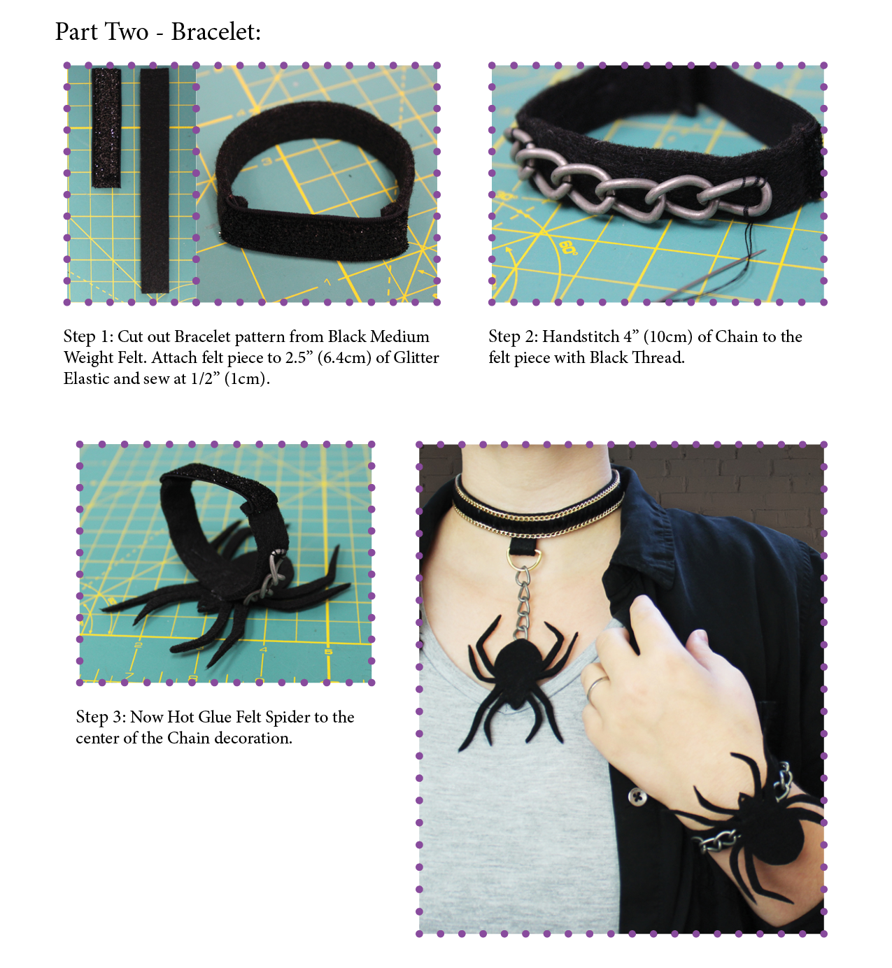 Second set of steps to creating your own Spider Fashion Accessories