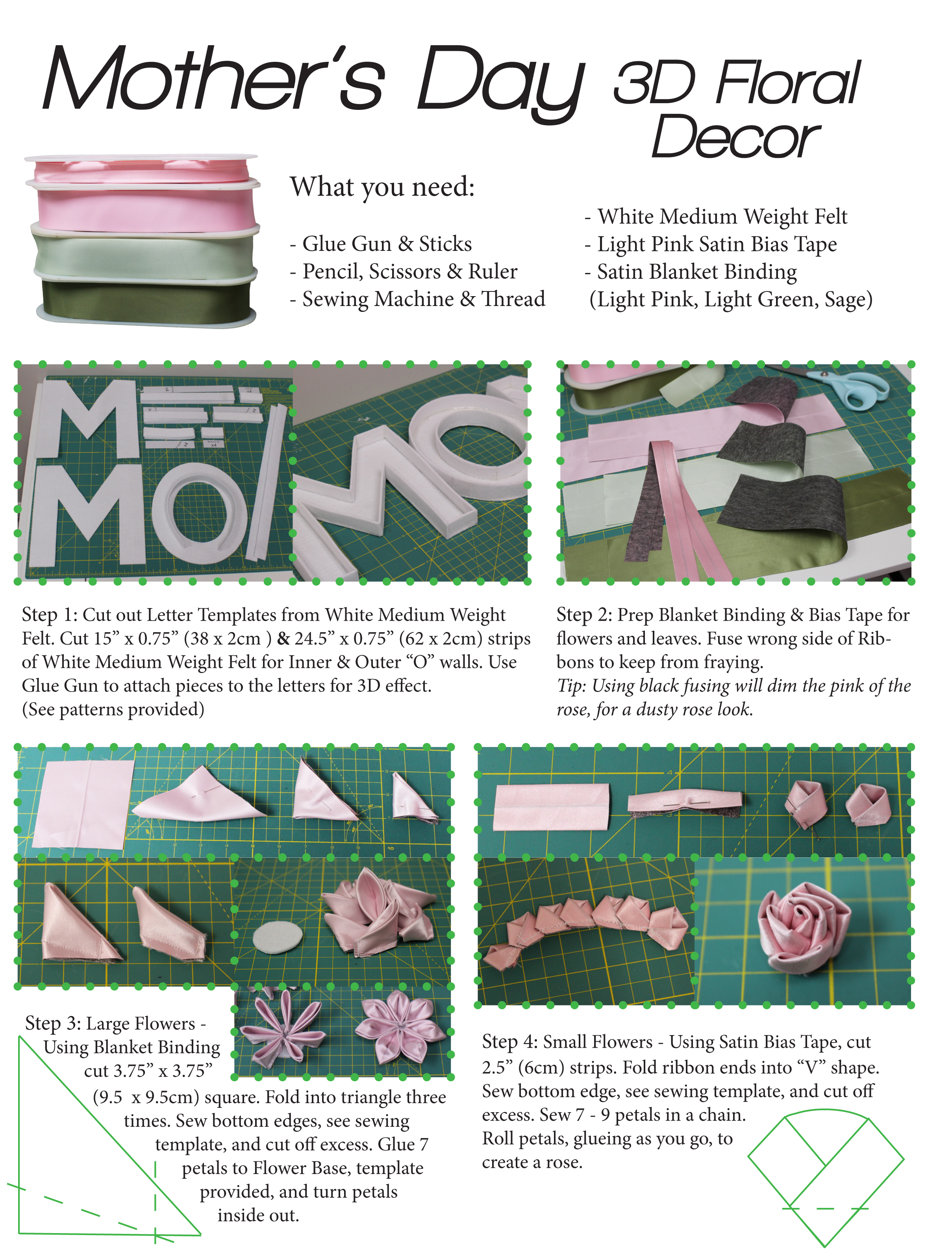 First set of steps to creating your own 3D floral decor for your home