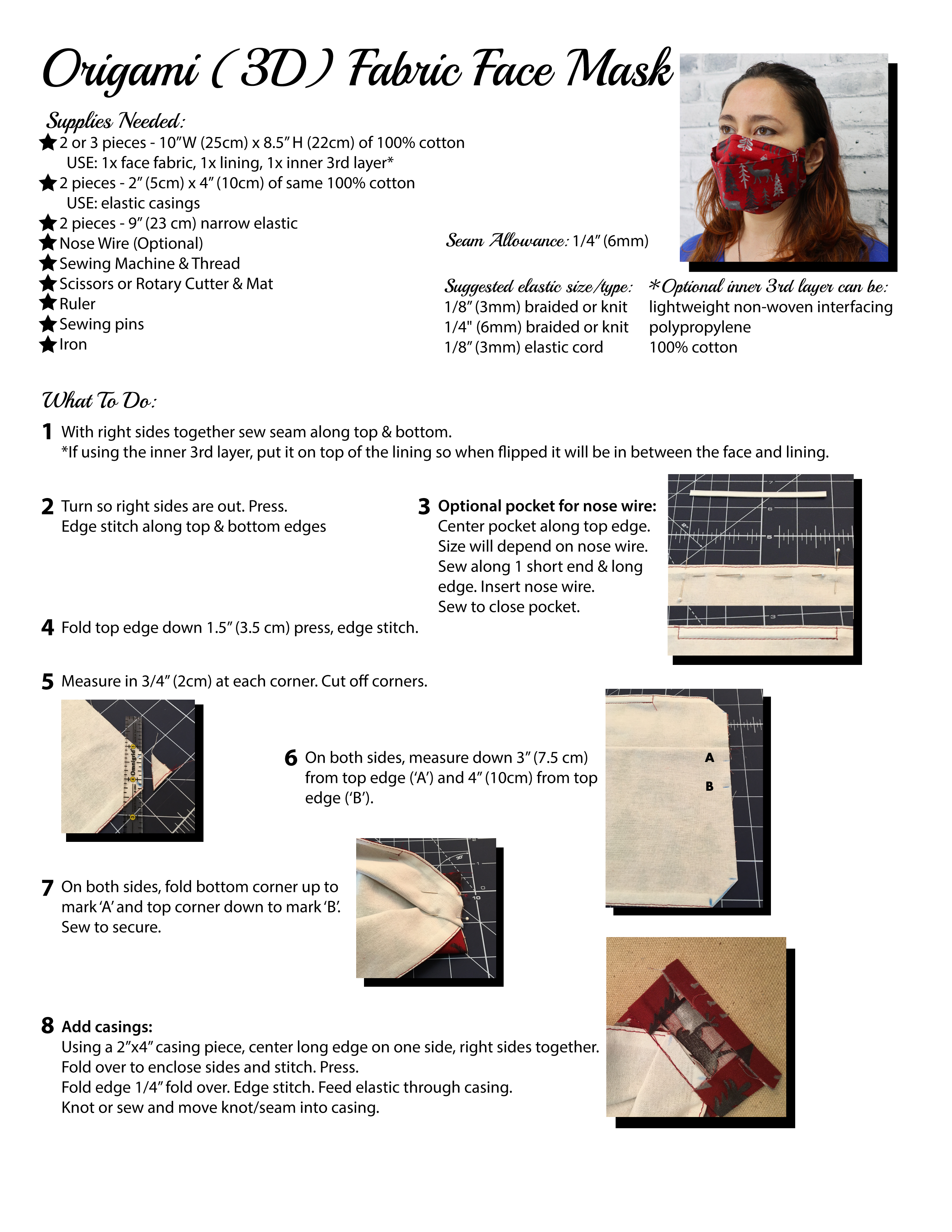 Steps to create your origami face mask