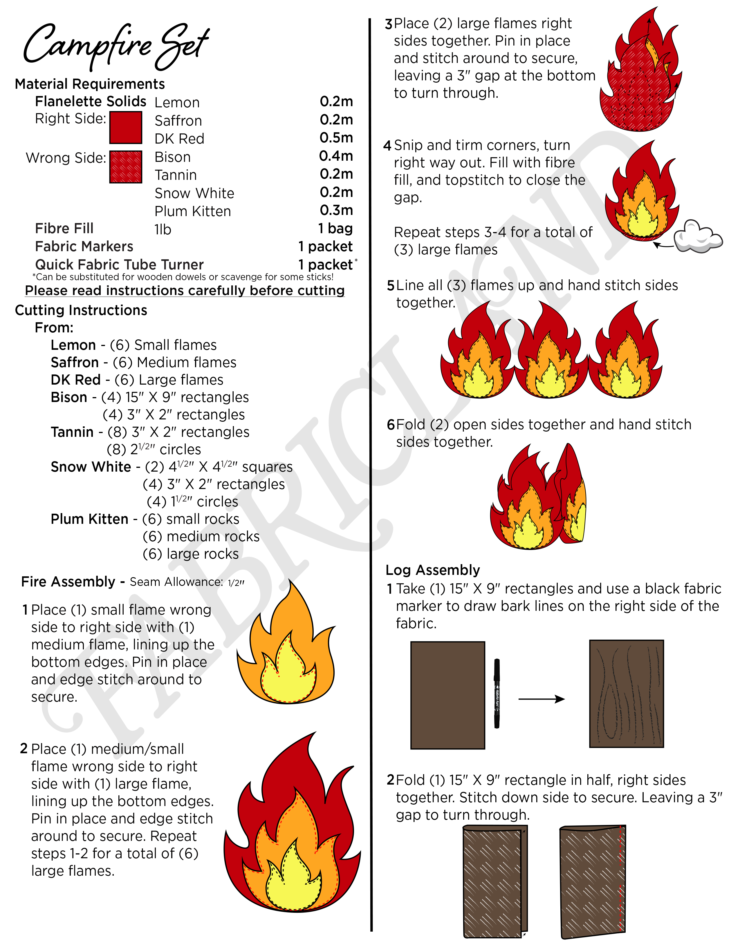 First set of steps to creating your own campfire craft