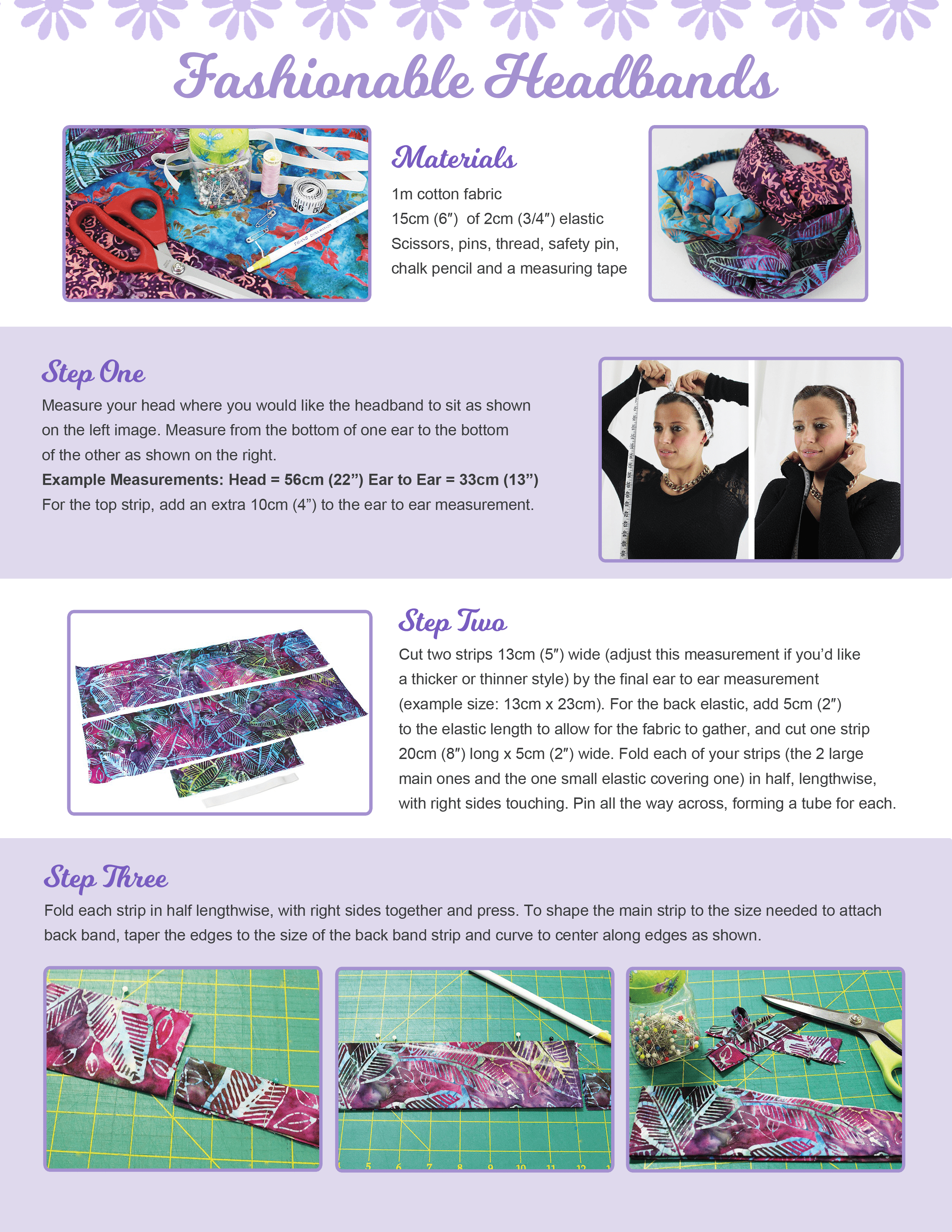 Materials & steps to create your fashionable headband for your hair