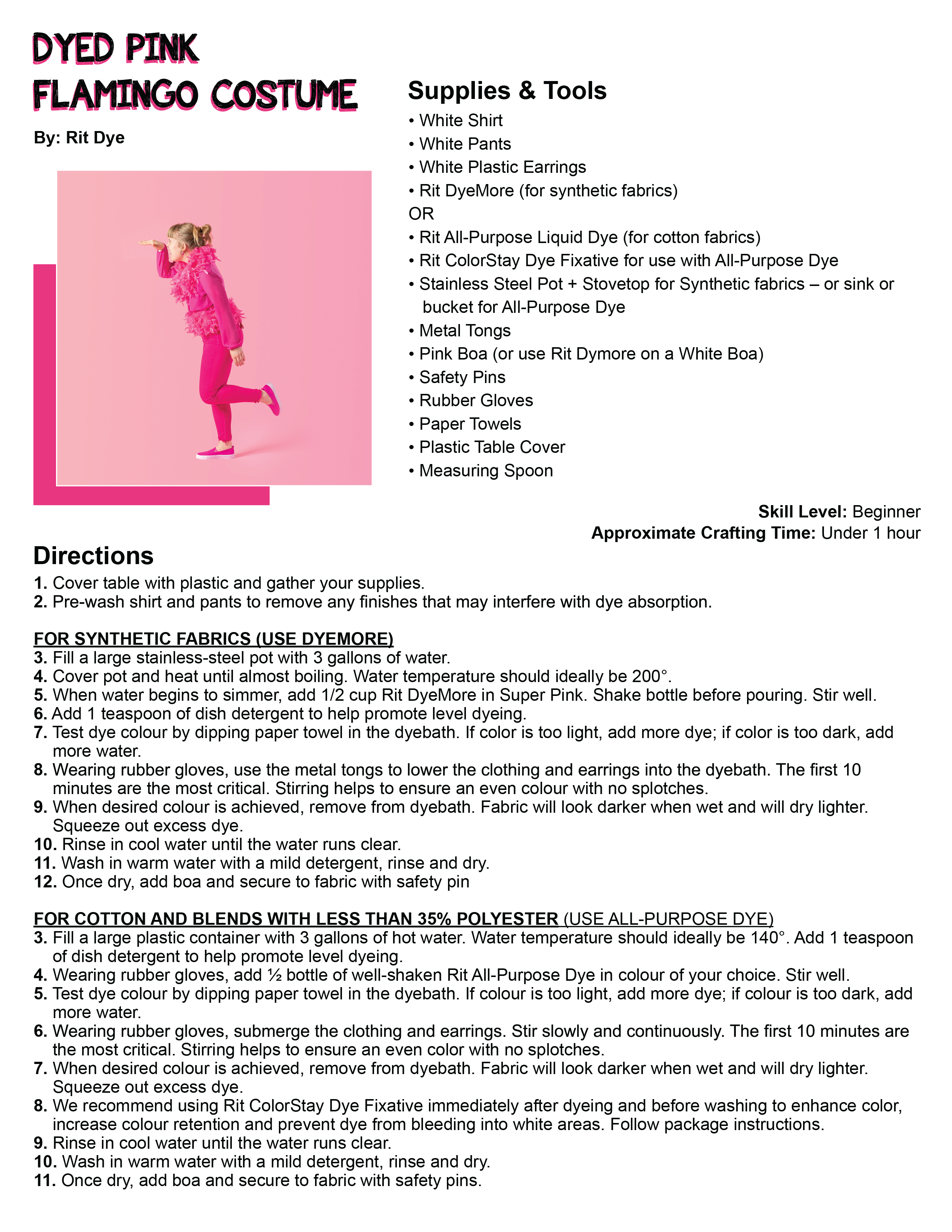 Steps to create your pink flamingo costume