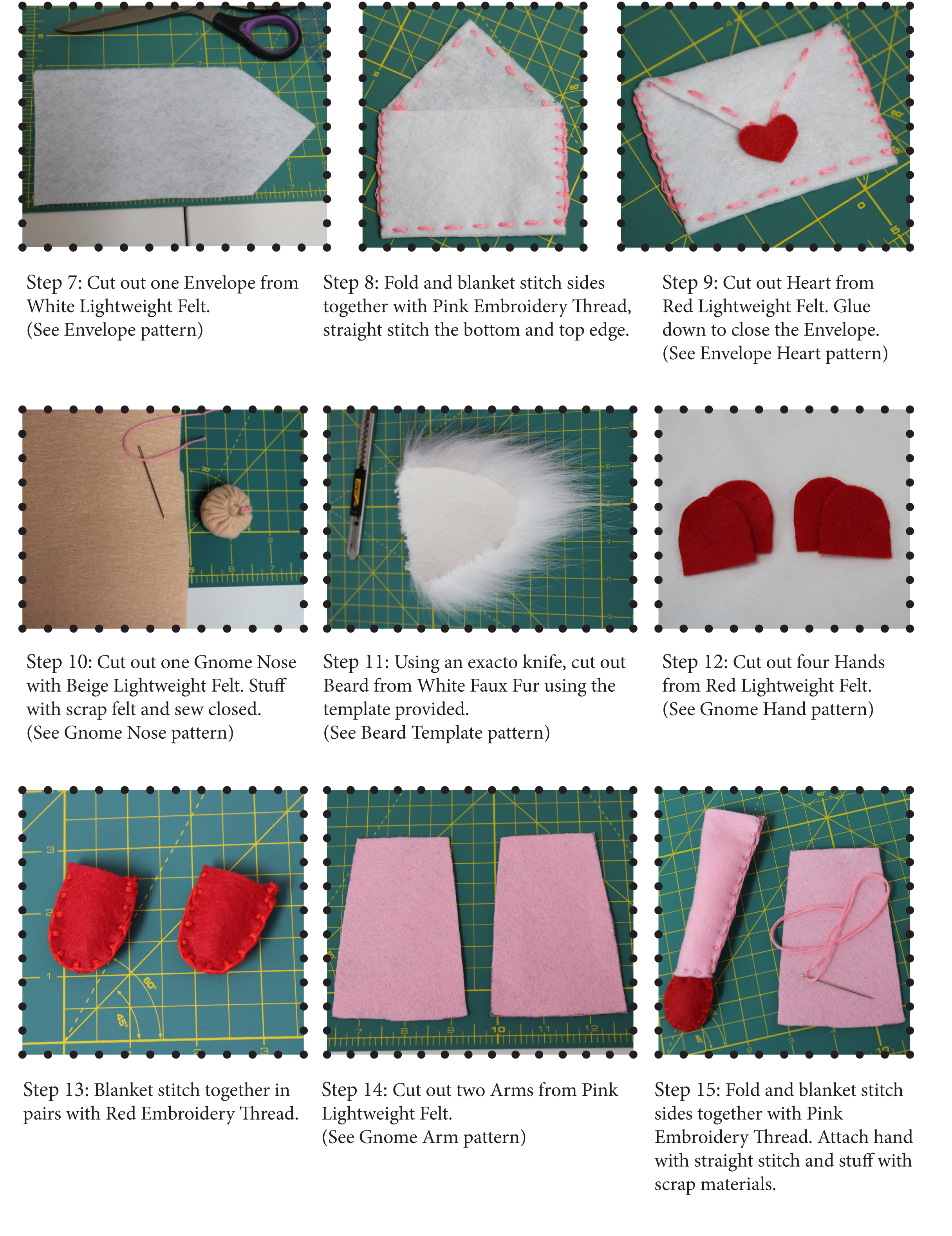 Steps to creating your heart gnome for Valentines