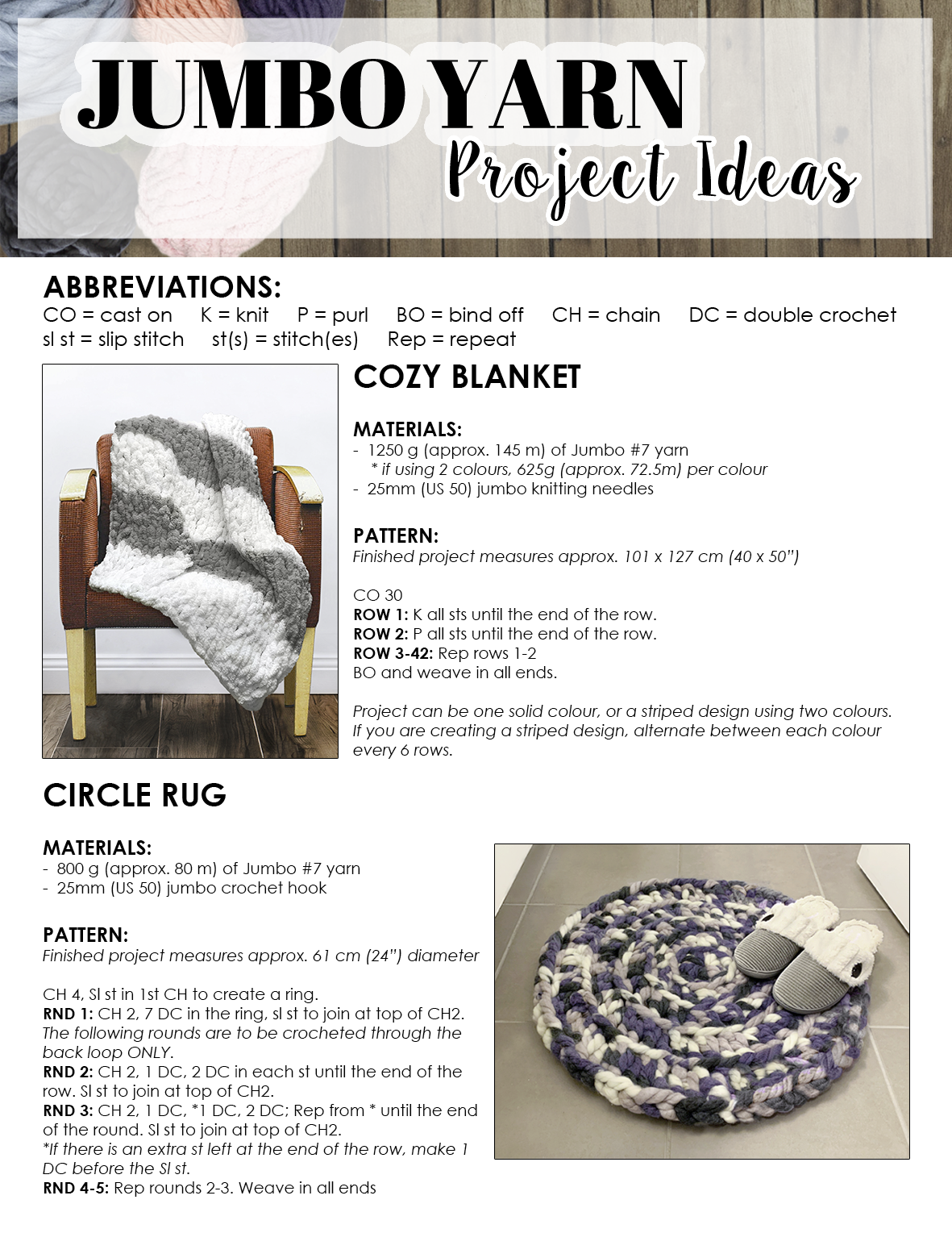 Steps to create your jumbo yarn