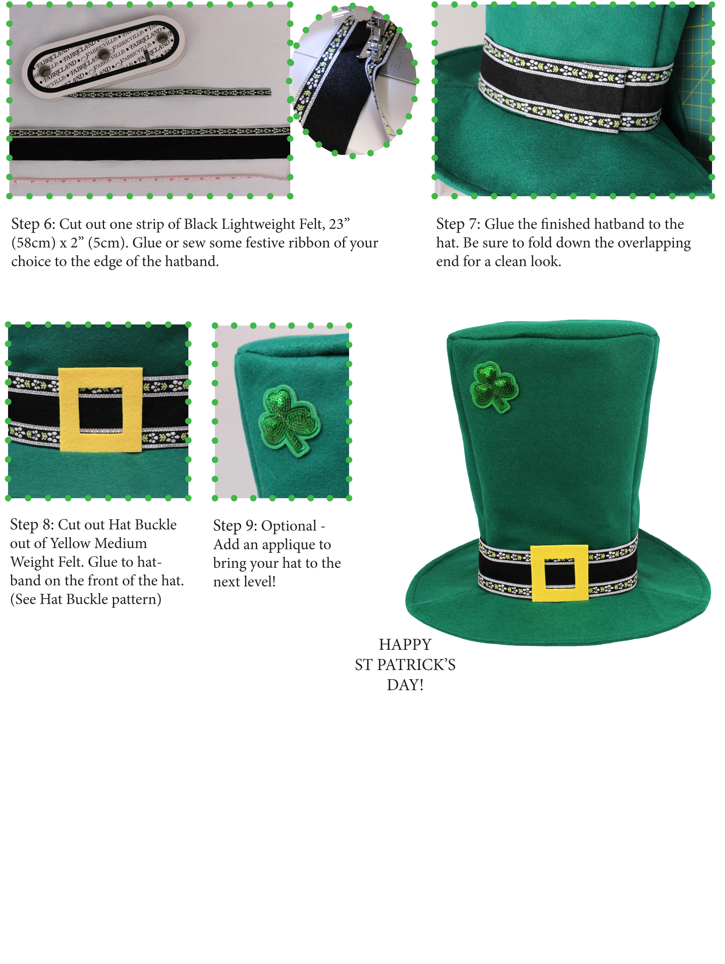 Steps to creating your own Leprechaun Hat for St Patrick's Day