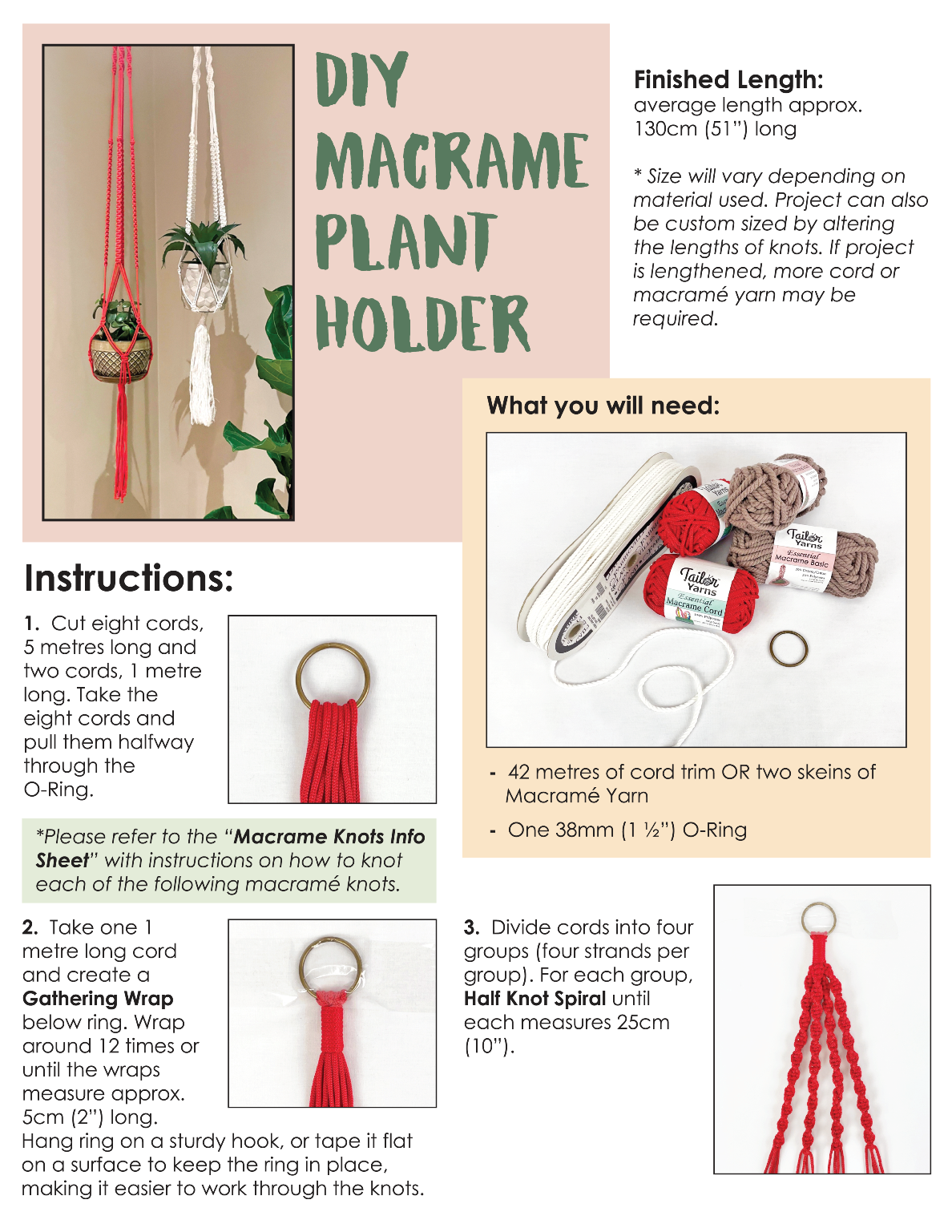 Steps to create your DIY macrame plant holders