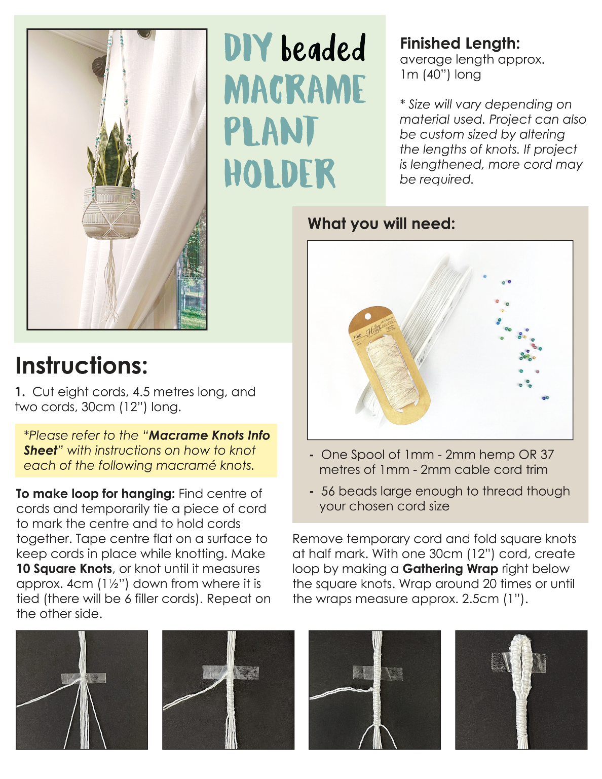 Steps to create your DIY macrame plant holders