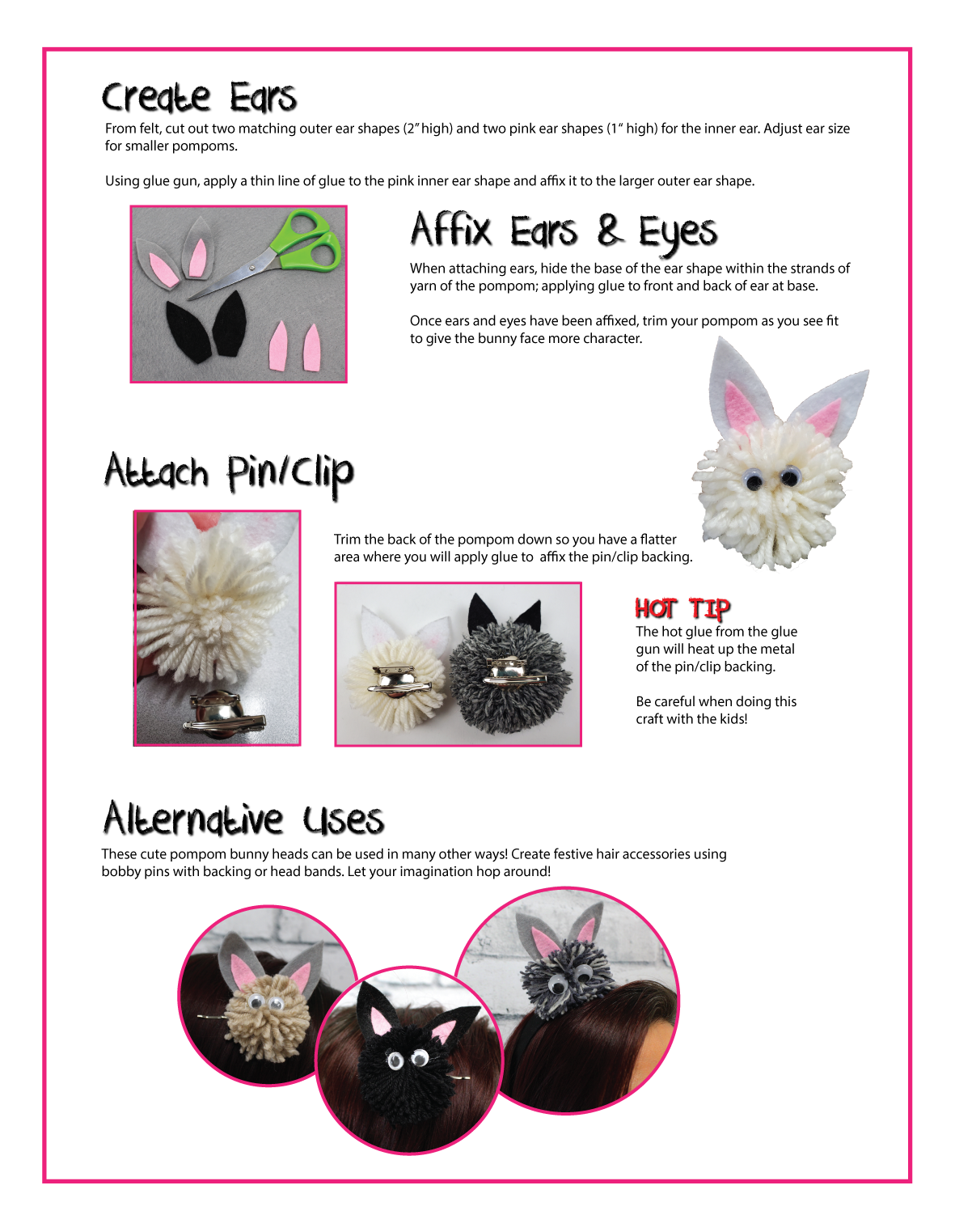 Steps to create your BunnyPompom