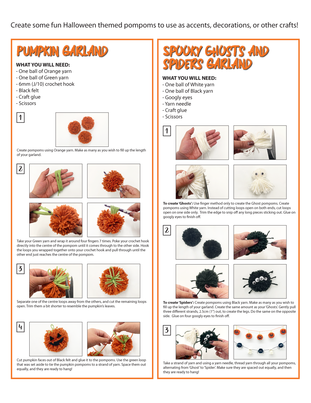 Steps to create your Yarn Pompom Garland