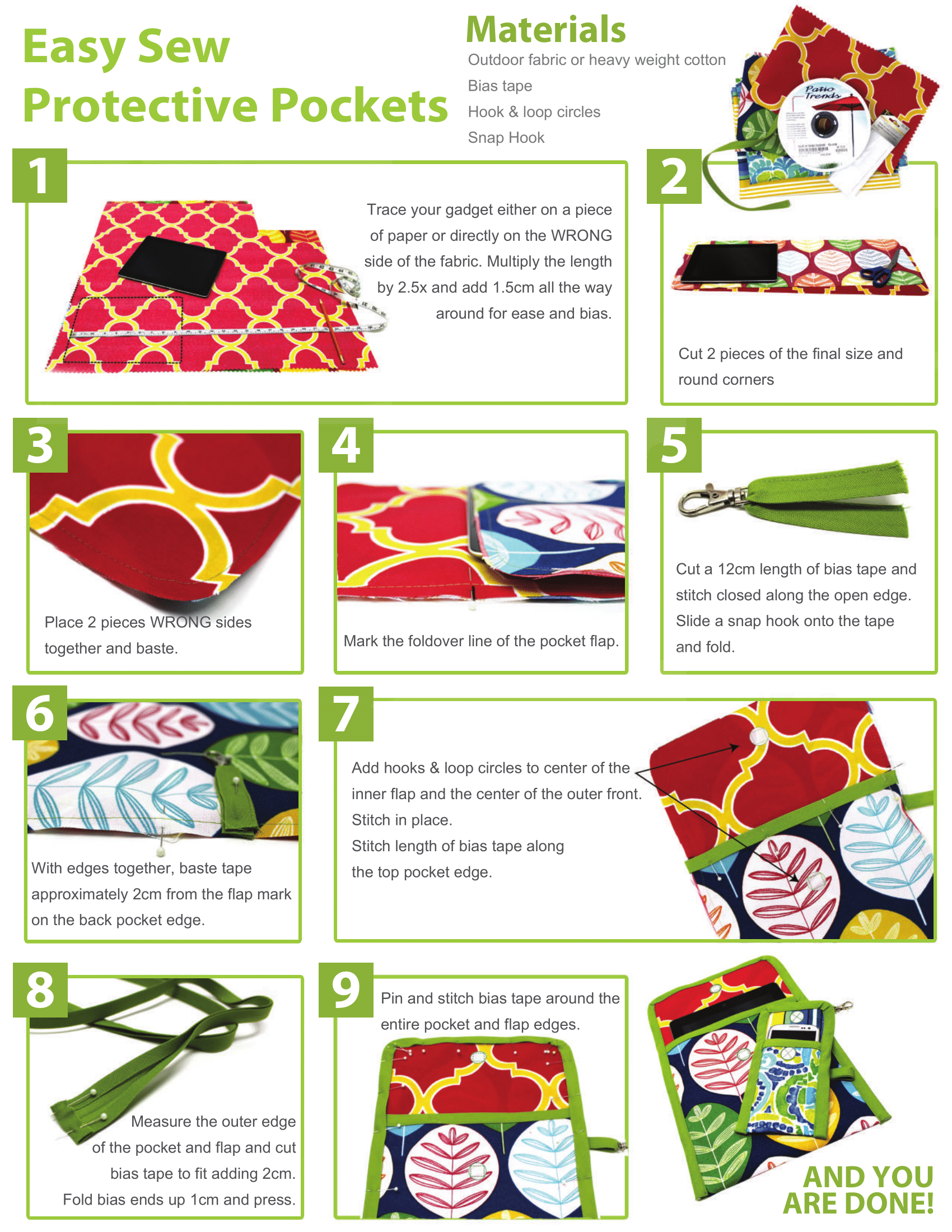 Materials & steps to creating your own protective pocket