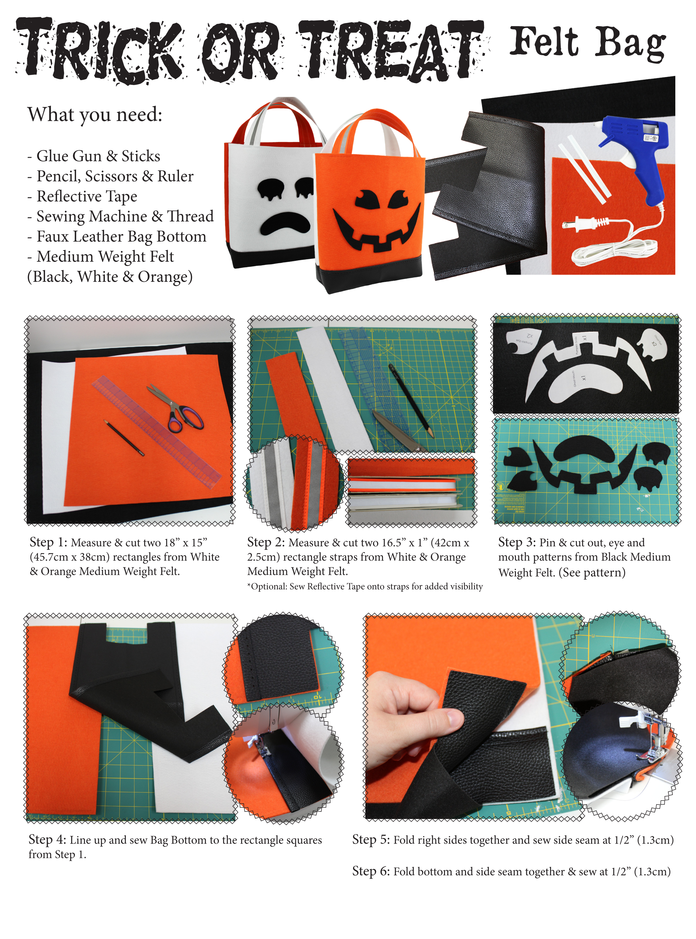 Steps to create your DIY Trick or Treat Bag