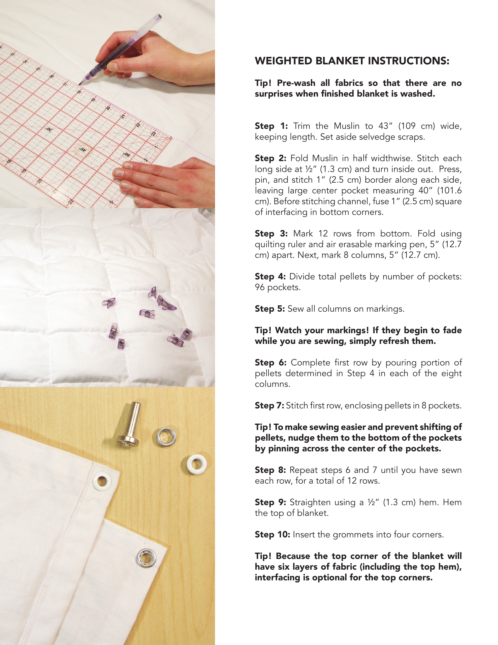 Steps to create your weighted blanket